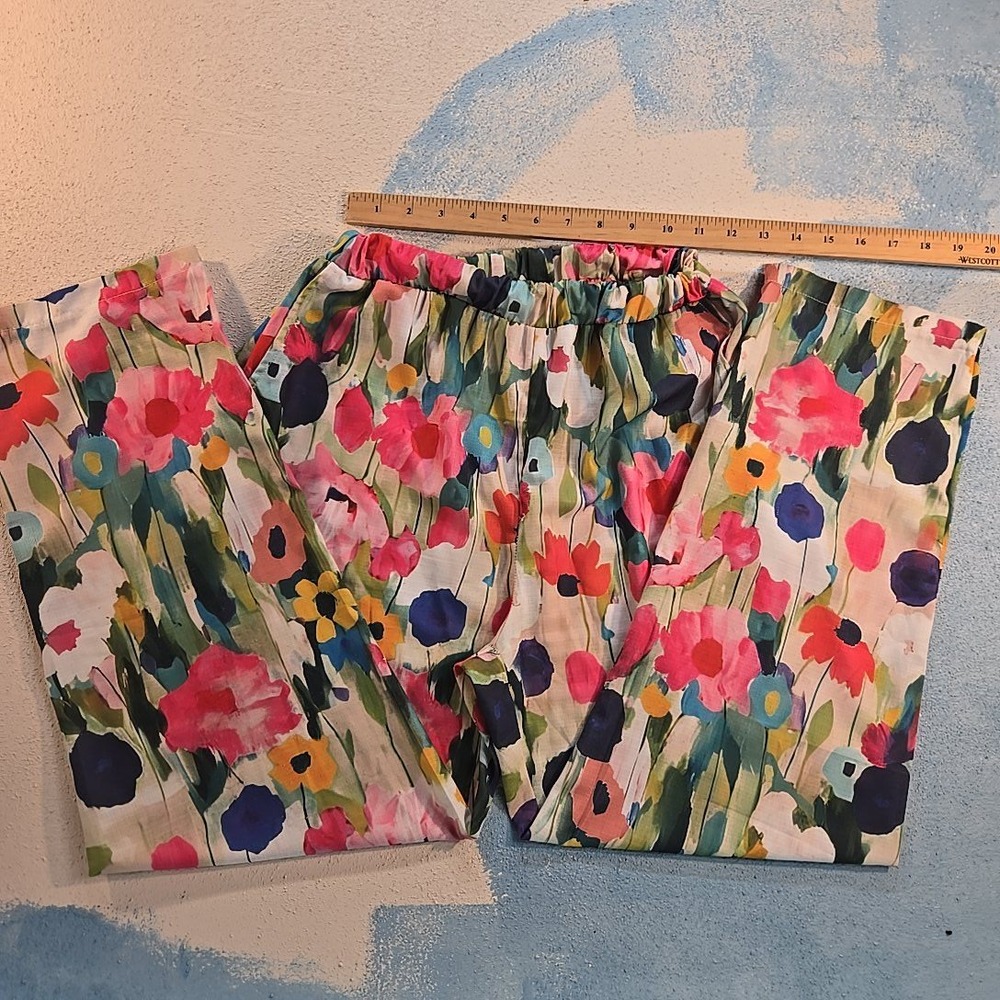 Women's Floral Print Polyester Boho Lounge Pants Stretch Waist Sleepwear Size S‎ - Picture 5 of 10